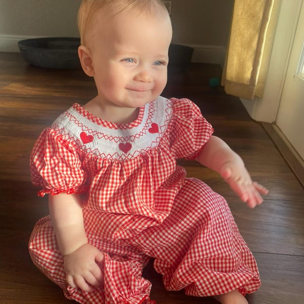LuLu BeBe Baby Girls Blue Gingham Bloomers Set - Smocked Pumpkins main image 1
