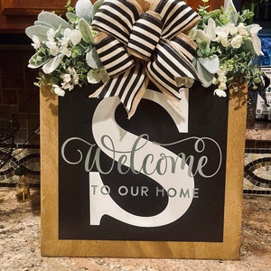 Front Door Decor Welcome Sign Last Name Personalized - Etsy