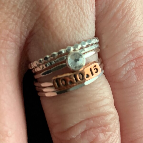 Personalized Jewelry, Custom Word Ring, Custom Name Ring, Stackable ...