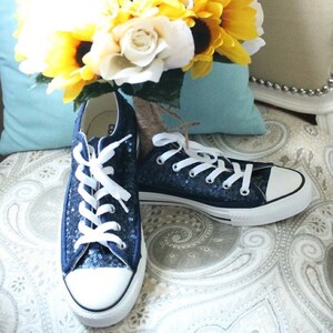 navy blue sequin shoes