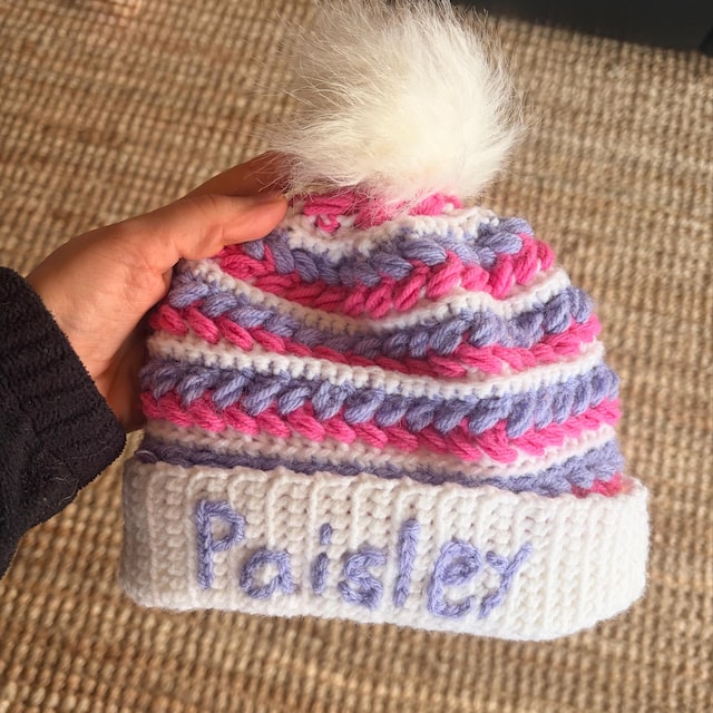 A customer's finished Wheat Stitch Beanie Crochet Pattern