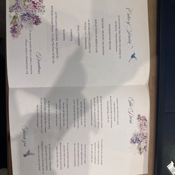 Lilac and Bird Funeral Program Template Purple Floral Funeral Memorial ...