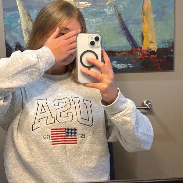Usa Patriot Pattern Print Women's Sweatshirt