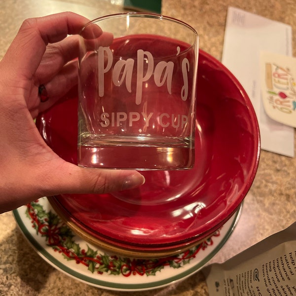 Grandpa's Sippy Cup | Whiskey Glass - Rocks Glass - Gift for Grandpa - Etsy