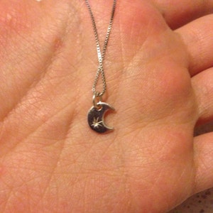 Sterling Silver Crescent Moon Charm 8.5mm photo