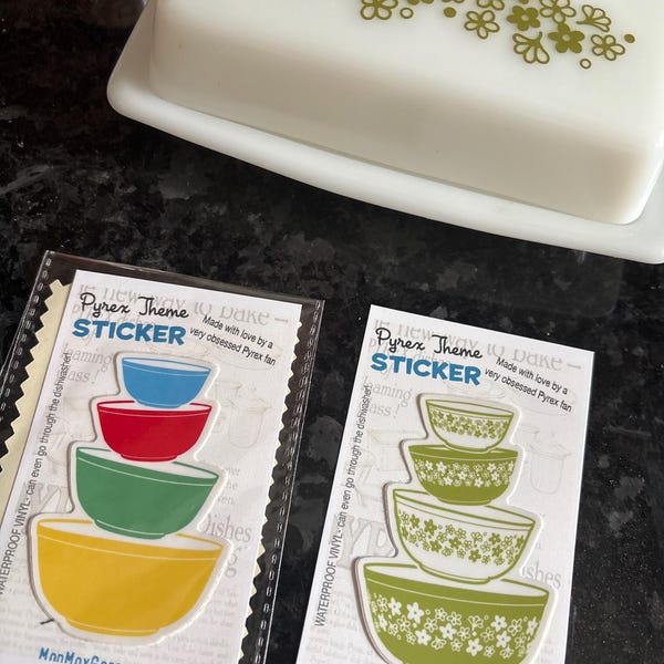 STICKERS Vintage Pyrex Bowl Choose One or More or All 10 - Etsy