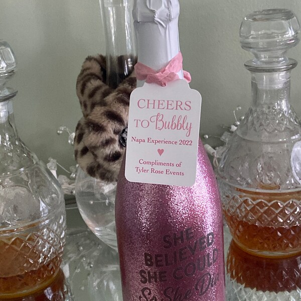 Brunch and Bubbly Bridal Shower Favor Tags: Personalized Champagne Tags ...