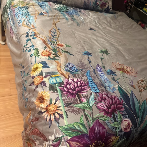 Leaves Pattern Country Style Linen Curtain Etsy