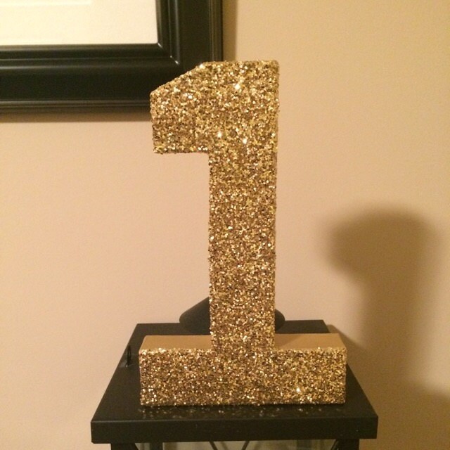 Gold Glitter Stand Up Decorative Birthday Party Numbers Etsy