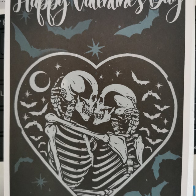 My Favourite Weirdo Gothic Anniversary Card - Skulls & Flowers