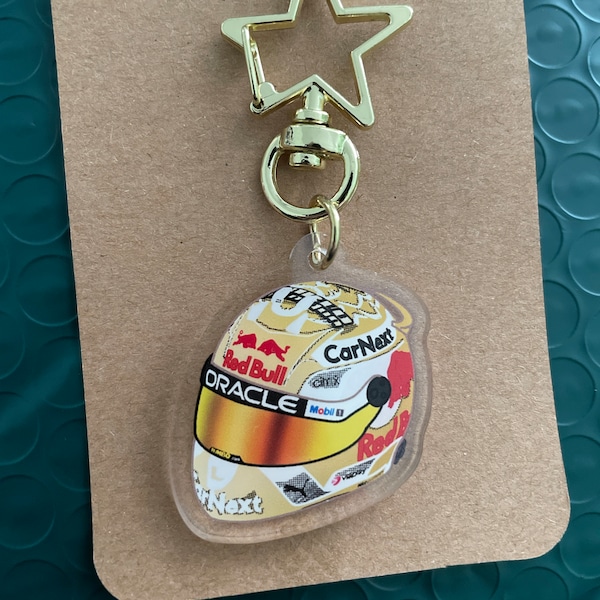 Driver Helmet Acrylic Charms | F1 Driver Keychains for Backpacks, Bags ...