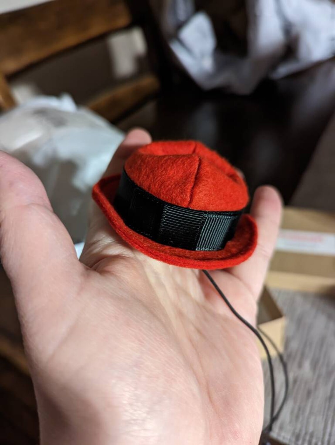 Customer photo of a pet with the Fedora  Hat  for small pet Hedgehog Vogue