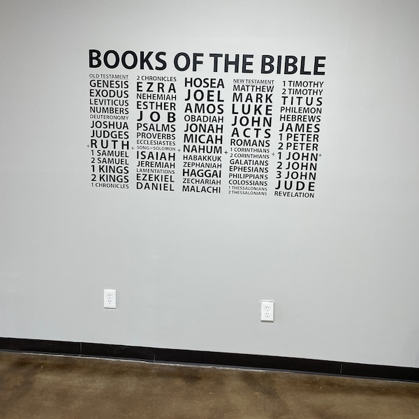 Books of the Bible - Wall Decal - Youth Room - Church - Colorful ...