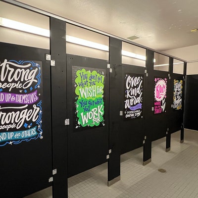 4 positive Kindness Bathroom Stall Vinyl Decals Installing Inspiration ...