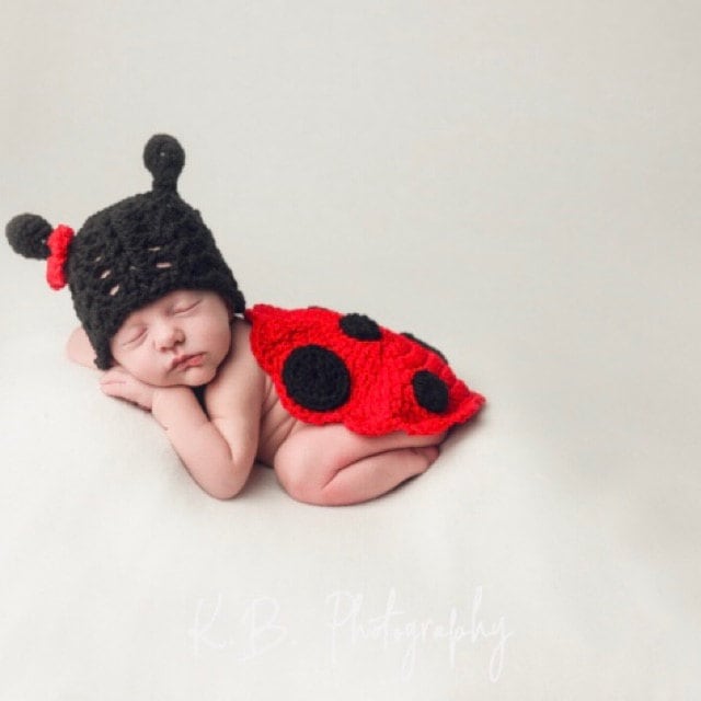 A customer's finished Ladybug and Bunny Newborn Crochet Patterns