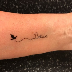 Believe temporary tattoo Set of 2 | Etsy