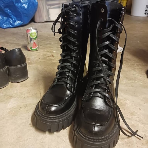 genuine leather combat boots