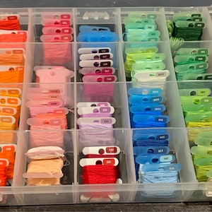 PDF Printable Coloured Long Bobbin Stickers or Labels for Cross Stitch ...