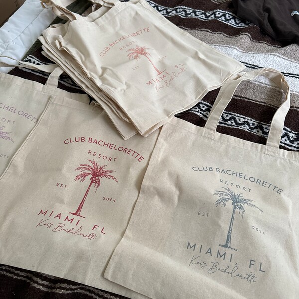 Club Bachelorette Palm Tree Tote Beach Bachelorette Hangover Kit Bag ...