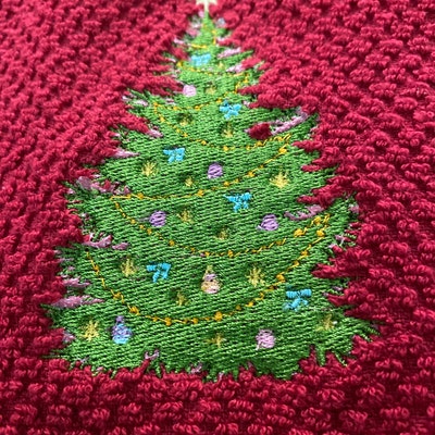 Decorative Christmas Tree Embroidery Design, 4x4 and 5x7 Hoop ...
