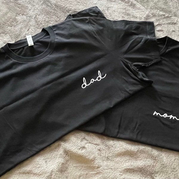 Mom and Dad Shirts, Mom and Dad Tees, Mom Pocket Tee, Dad Pocket Tee ...