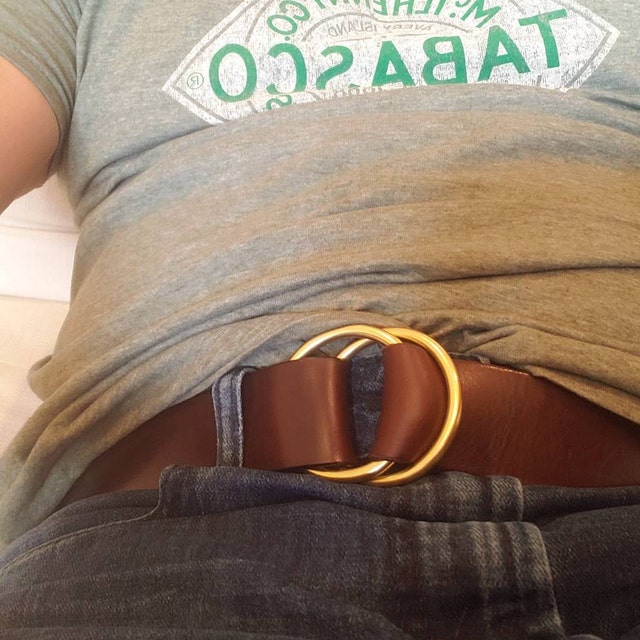 [Margesherwood] / ☆ RING TWO TONE LEATHER BELT / coffee Margesherwood] / ☆ RING TWO TONE LEATHER BELT / coffee