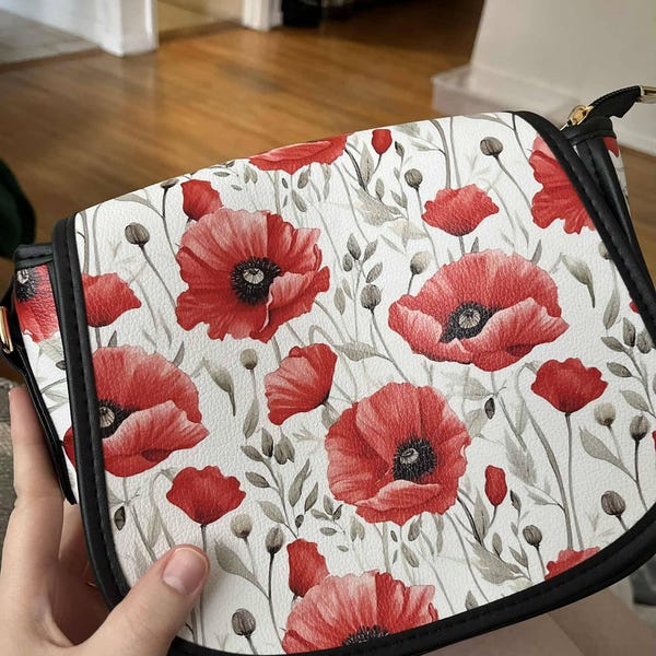 Rustic Spring Floral Tote Purse. Womans Leather Purse. Floral Handbag ...