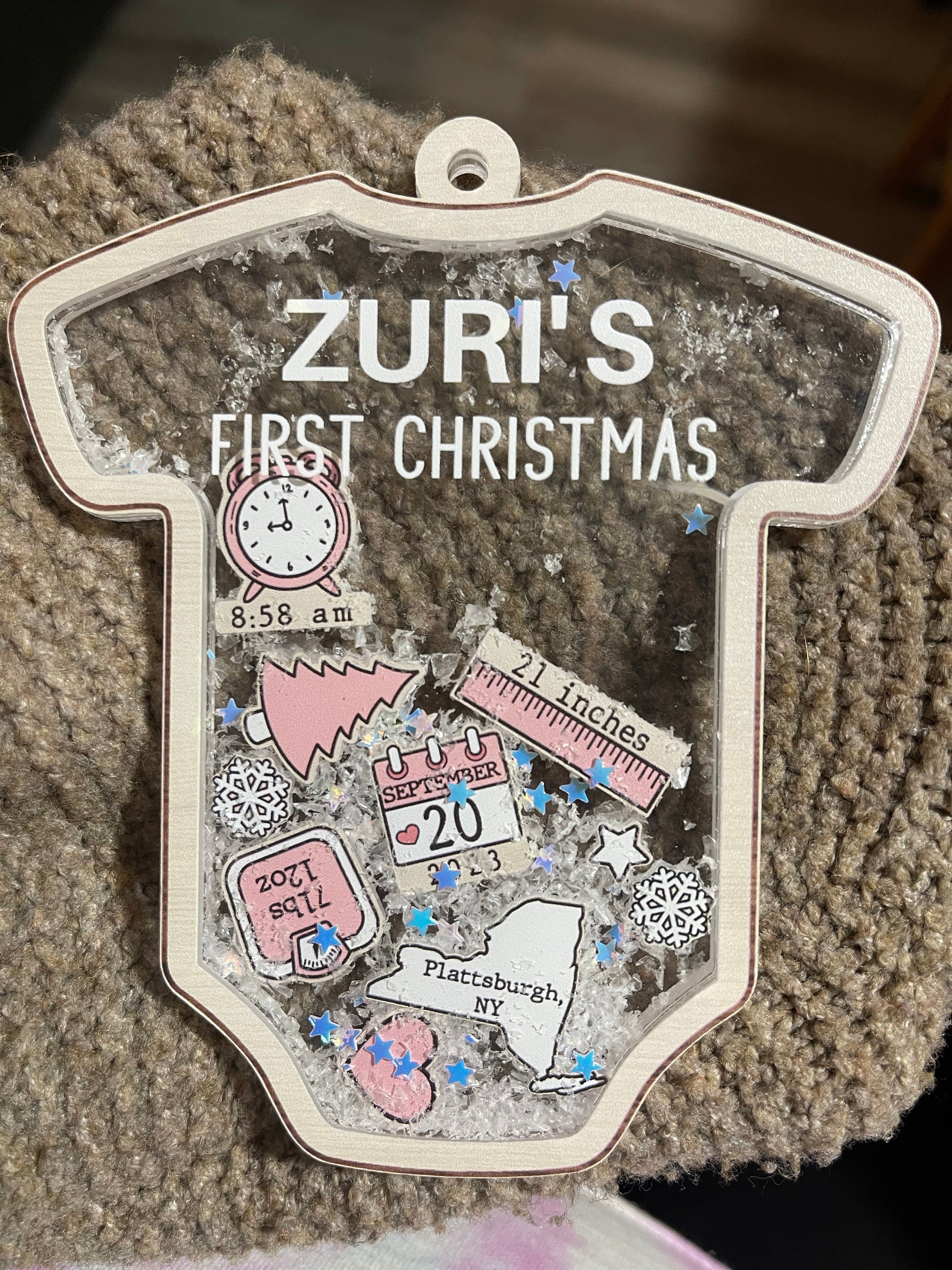 Baby&#39;s First Christmas Ornament 2024, Baby 1st Christmas Ornament, Christmas New Baby Keepsake, 4D Shake Babies Ornament, New Baby Gift