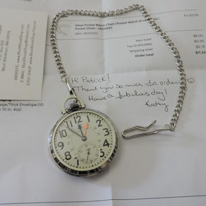 Catena Argento Catena Per Orologio Da Taschino Classica In Argento - 5 Mm X 30 Cm | Modello Ro P49 Con Moschettone E Anello A Molla Catena Cromata Classica