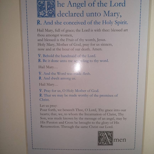 Angelus English Catholic prayer card / printable A4 wall art / Christian  decor