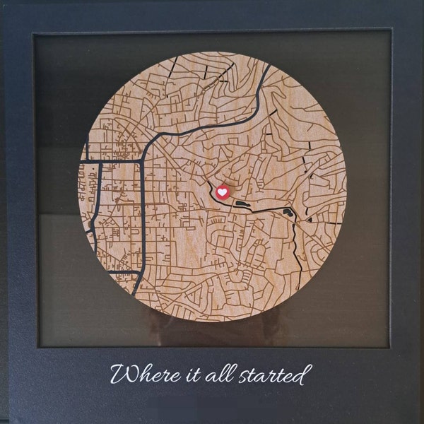 Location Map Any City Map, Wedding Anniversary Gift, Home Decor ...