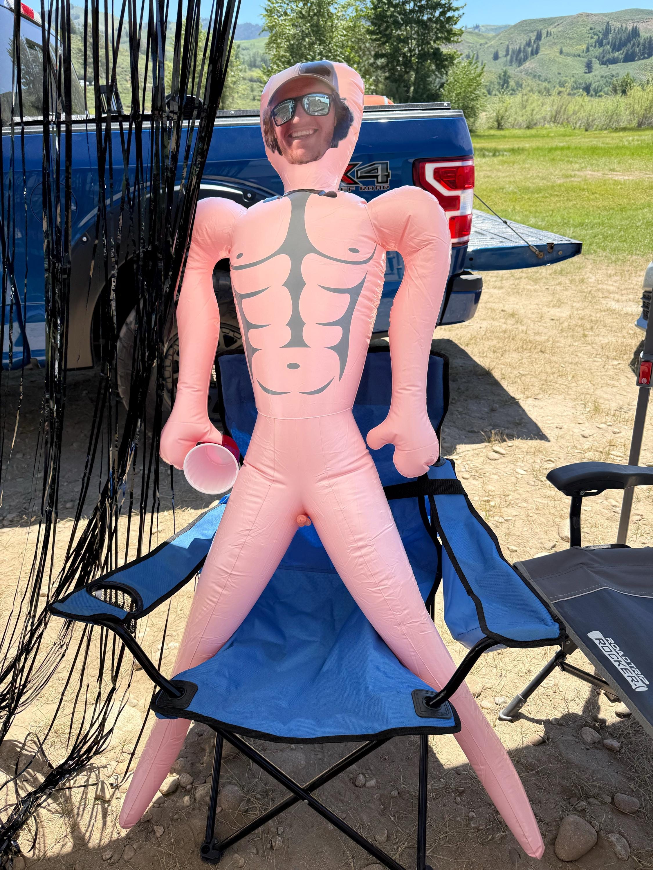 Bachelorette Blow Up Doll Party Favor, Pool Party Fun Bachelorette Gift, Blow Up Husband, Groom Blow Up Doll, Inflatable Man Printed Face