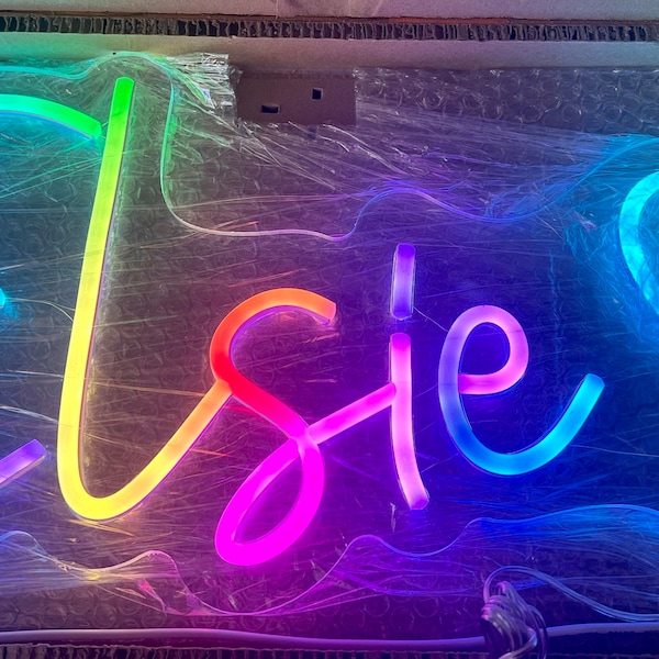 Custom Rainbow Neon Sign, RGB Neon Sign, Name Sign RGB Neon Sign ...