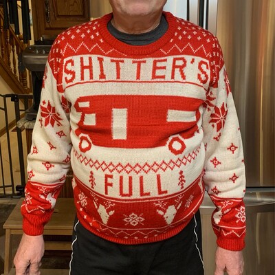 Christmas Vacation Shitter's Full Ugly Christmas Sweater Red - Etsy