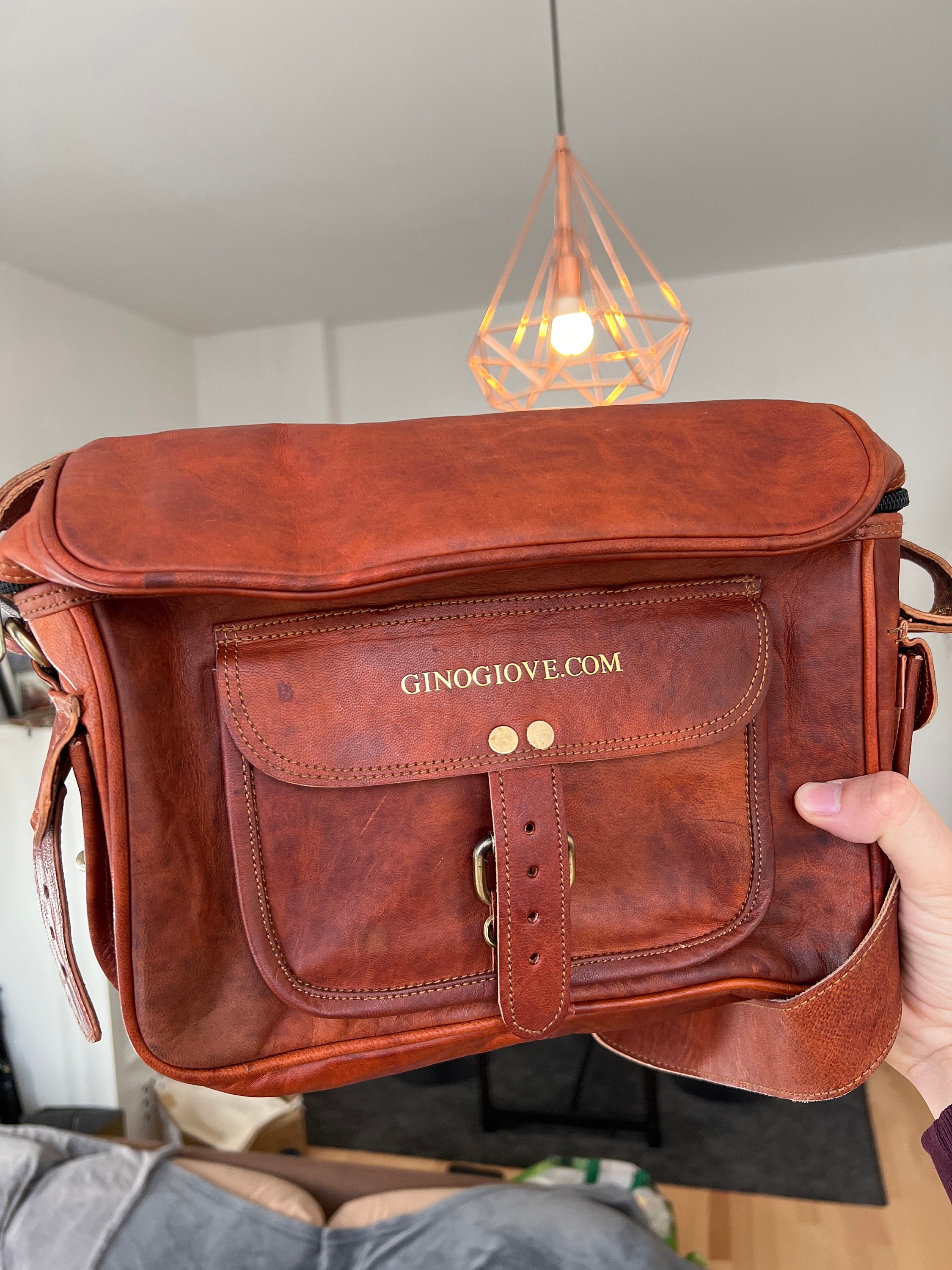Personalised Leather Camera Bag - Handmade Christmas Gift for Keen Photographer, Dad, Son, Unisex. Pure Vintage Style.