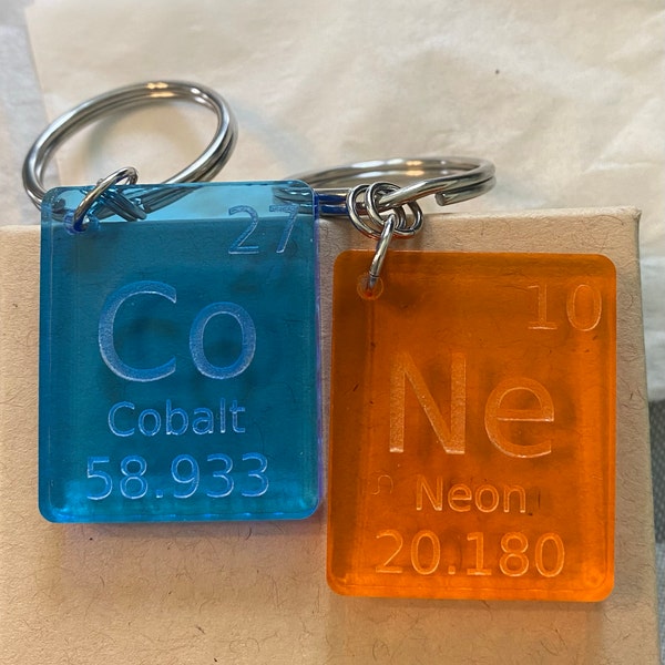 One Element Keychain for Scientist - Periodic Table Gift - Etsy