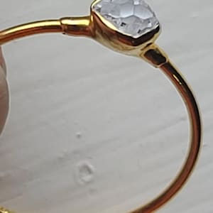Customer photo from Vaishali, Dainty Raw Herkimer Diamond Ring in Yellow Gold