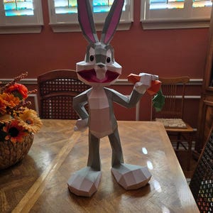 DIY Bunny Papercraft PDF SVG Template for Creating 3D Bunny Paper