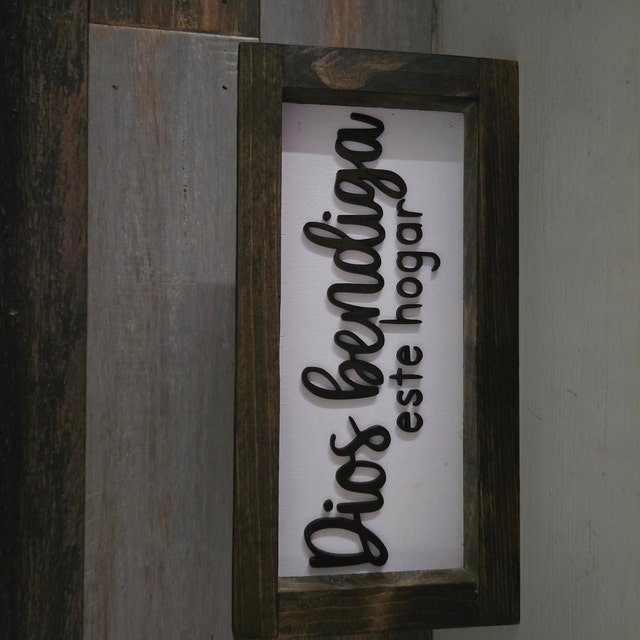 Targa Dexsa Dios Bendiga Este Hogar – Legno Con Cavalletto E Gancio, 15x23 Cm, Regalo Inaugurazione Casa