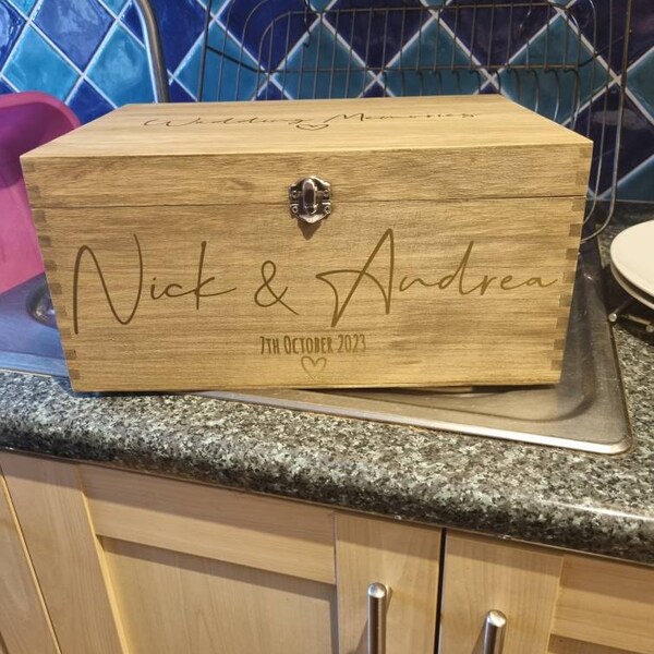 Personalised RUSTIC Wedding Card Box: Wooden Keepsake Memory Box - Etsy UK