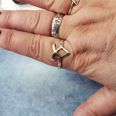 Angelic Rune Sterling Silver Handmade Ring - Etsy