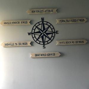 Nautical Compass Rose Metal Wall Decor 100 Color Choices Etsy