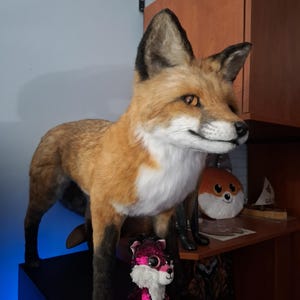  きつね　ぬいぐるみ　fox レア Fox Realistic Plush Handmade Soft Toy for Wildlife Lovers and