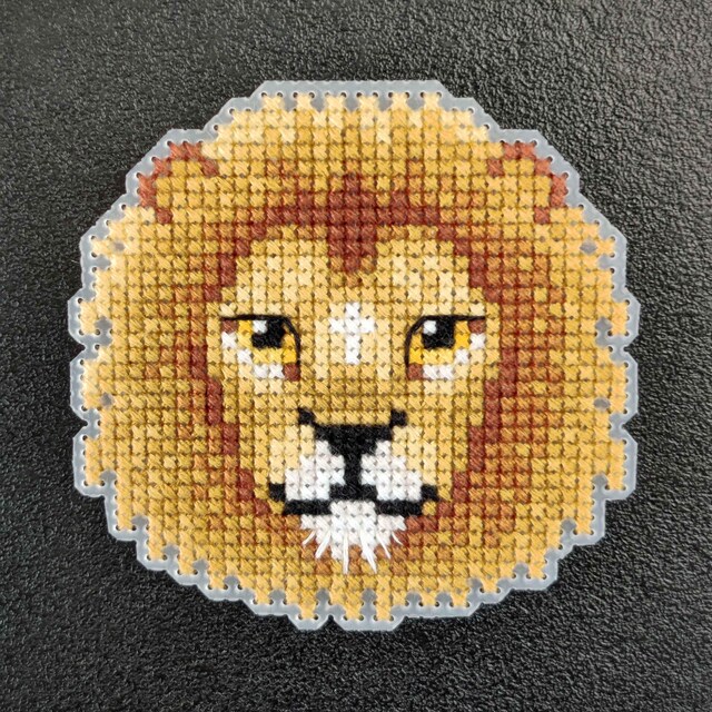 雄ライオンのクロスステッチPDF - ライオン刺繍 - 即時ダウンロード