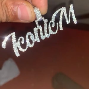 Custom tm Initial Hip Hop Letter Pendant, VVS Moissanite 925 Silver ...