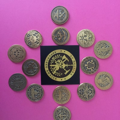 14 DND CHARACTER TOKENS, 1 Inch Dungeons and Dragons Charachter Coins ...