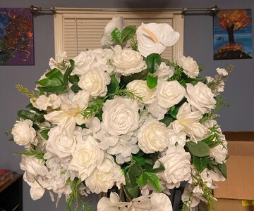 5D Rolling Up Flower Wall Fall Wedding Arrangement Wildflowers florals Eucalyptus Backdrop Curtain Fabric Cloth