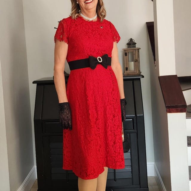ABIGAIL Red Lace Dress With Pearl Buttons Aline Dress Rockabilly Custom  Made - Etsy