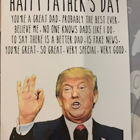 Trump Fathers Day Card 5x7 Greeting Card Trump Fan Fathers Day Card - Etsy