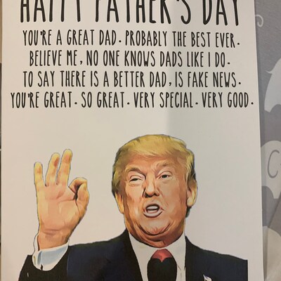 Trump Fathers Day Card 5x7 Greeting Card Trump Fan Fathers Day Card - Etsy